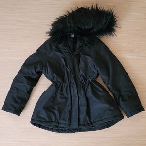 H&M Faux Fur Hooded Puffer Jacket